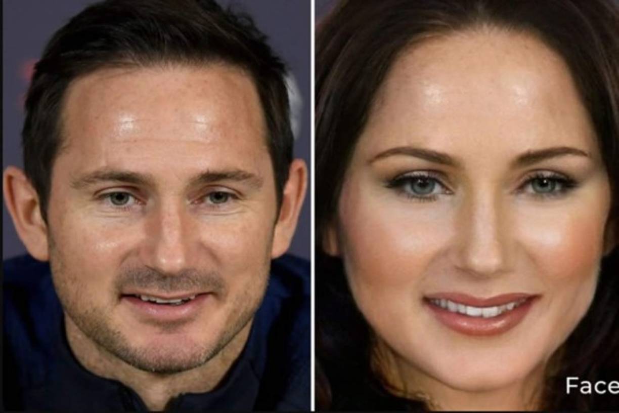 Así se mira Frank Lampard, entrenador inglés del Chelsea, convertido en mujer con la aplicación 'FaceApp'.
