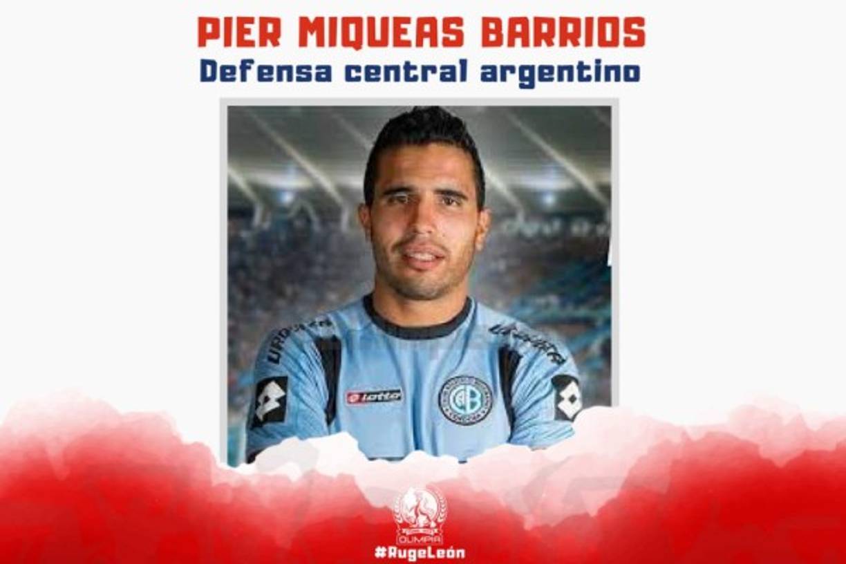 El zaguero argentino Pier Miqueas Barrios se une al Olimpia y ha militado por varios clubes. Estuvo en Belgrano en tres etapas, además de jugar en el Anderlecht, Gimnasia de Jujuy y Ferro.
