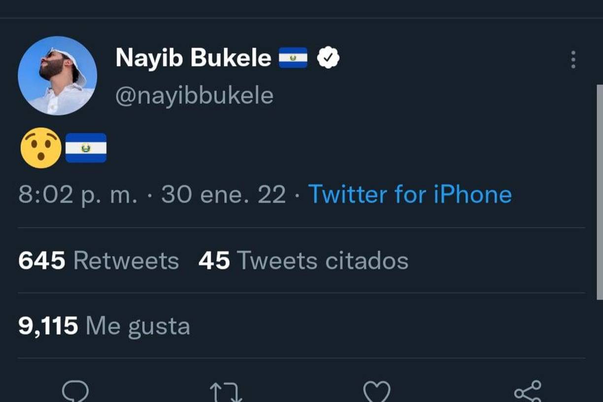 Nayib Bukele, presidente de El Salvador, se mostró sorprendido tras el triunfo de su selección en San Pedro Sula.