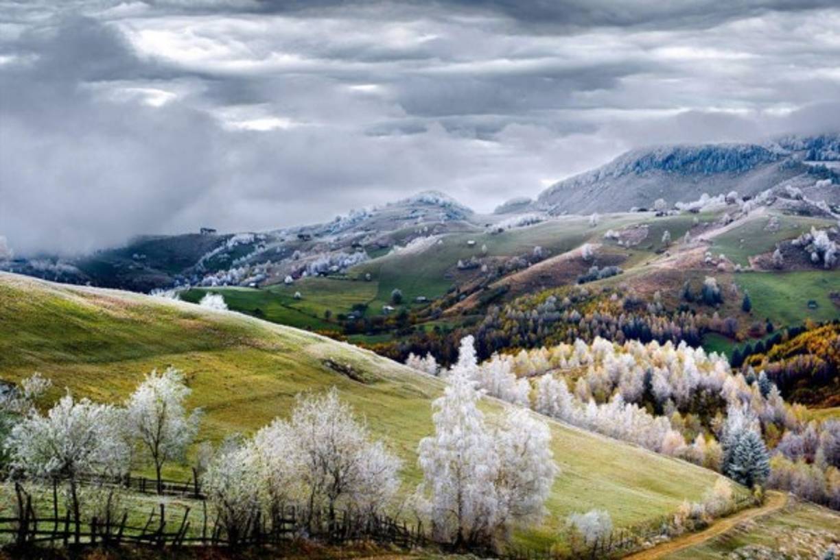 Eduar Gutescu, tomó esta fotografía en Rumania, 'una tierra de cuentos de hadas. Es una helada blanca sobre el pueblo de Pestera.
