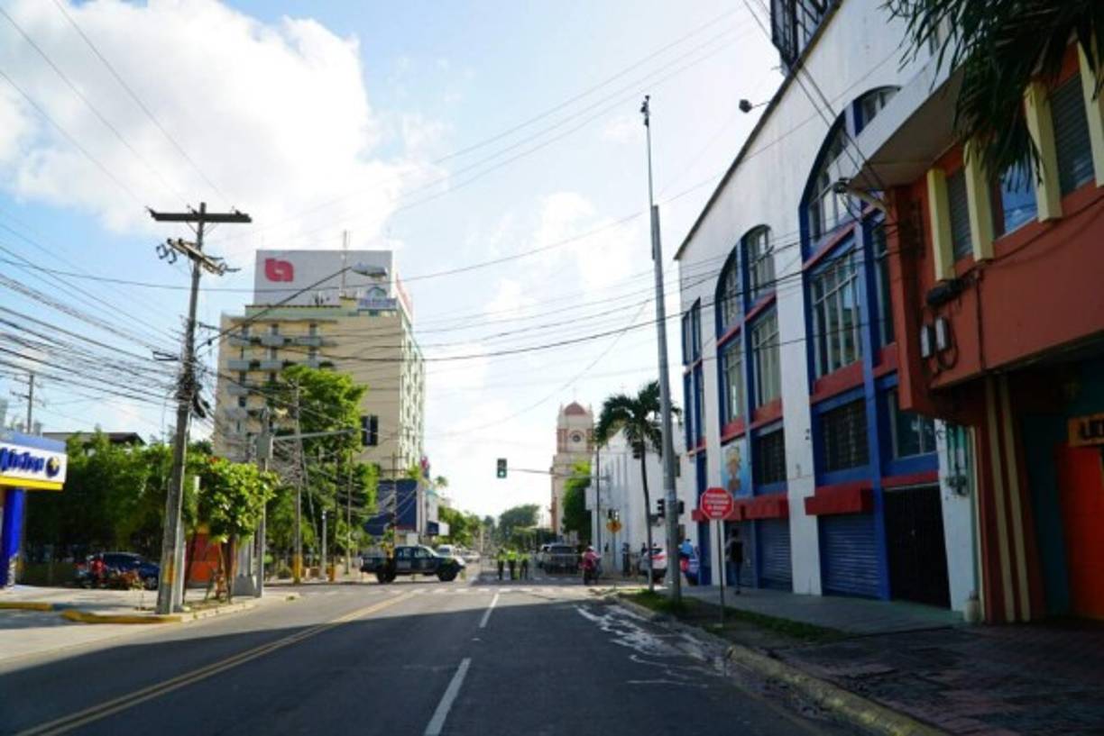 Así luce la primera calle de San Pedro Sula a la altura del centro histórico.