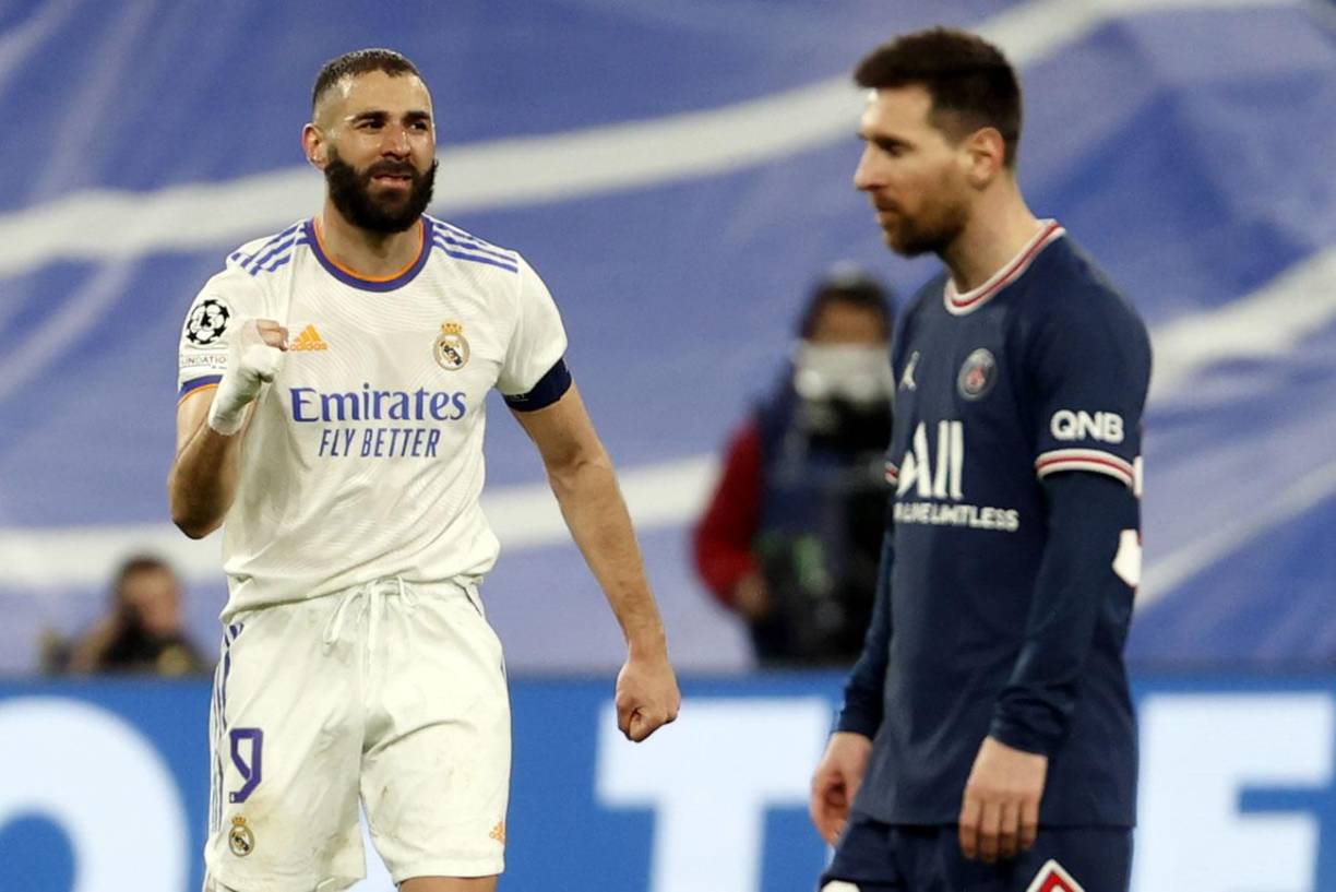 Karim Benzema celebró en la cara de Messi.