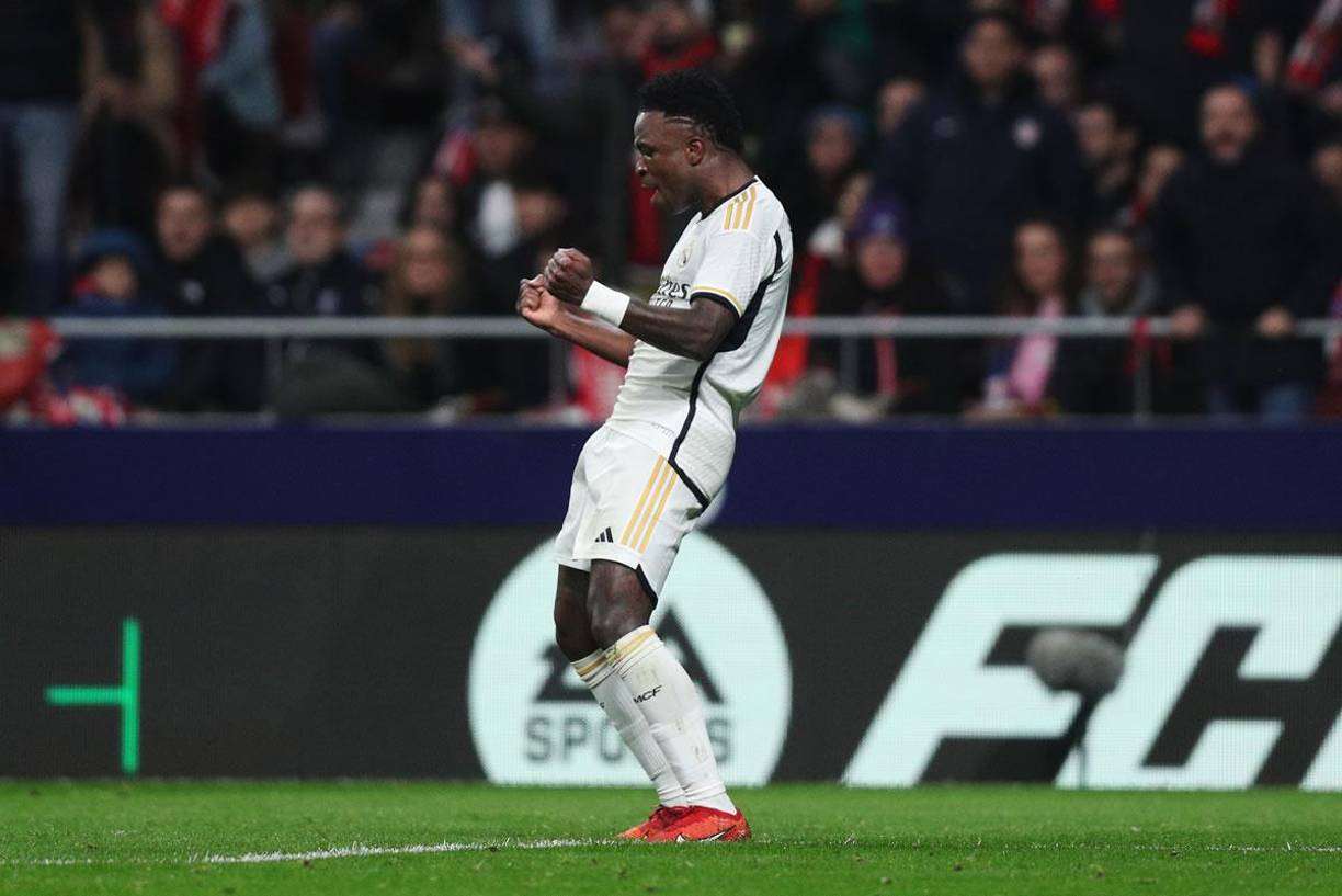 La polémica celebración de Vinicius tras el empate 1-1 del Real Madrid.