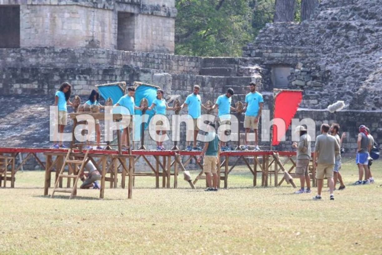 La plaza central del parque arqueológico de Copán fue acondicionado para las pruebas.