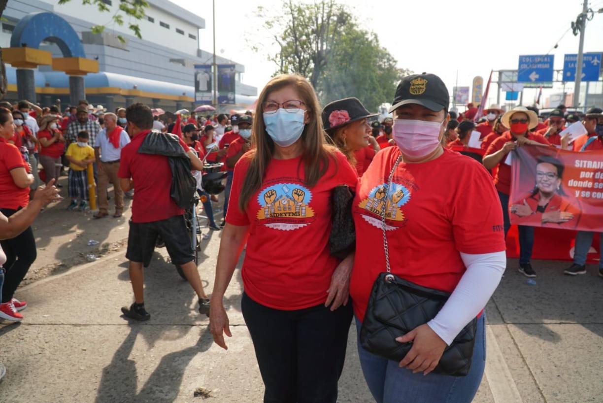Marcha del Día del Trabajador en San Pedro Sula. Fotos: José Cantarero / La Prensa