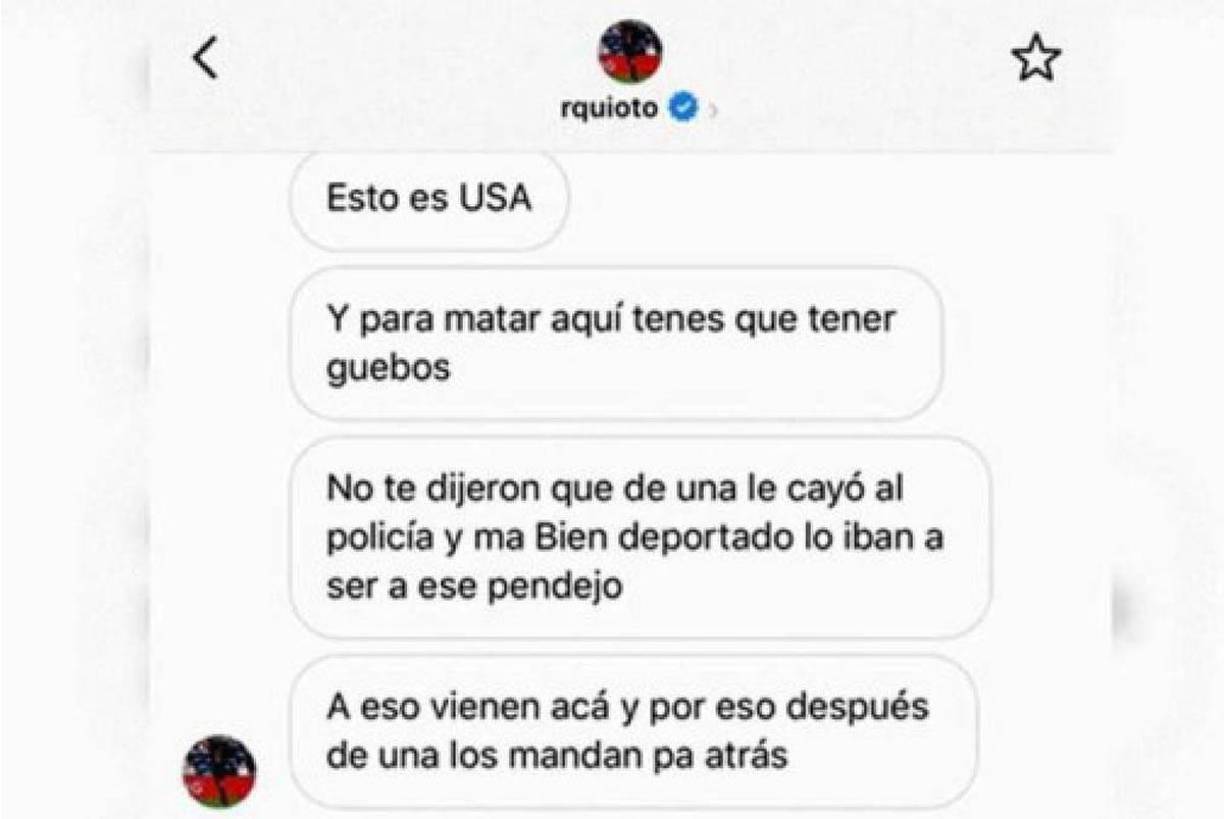 En las redes sociales Romell Quioto desveló la conversación que tuvo con una persona en privado sobre el altercado que vivió con el hondureño en Houston y el jugador se expresó de forma denigrante.