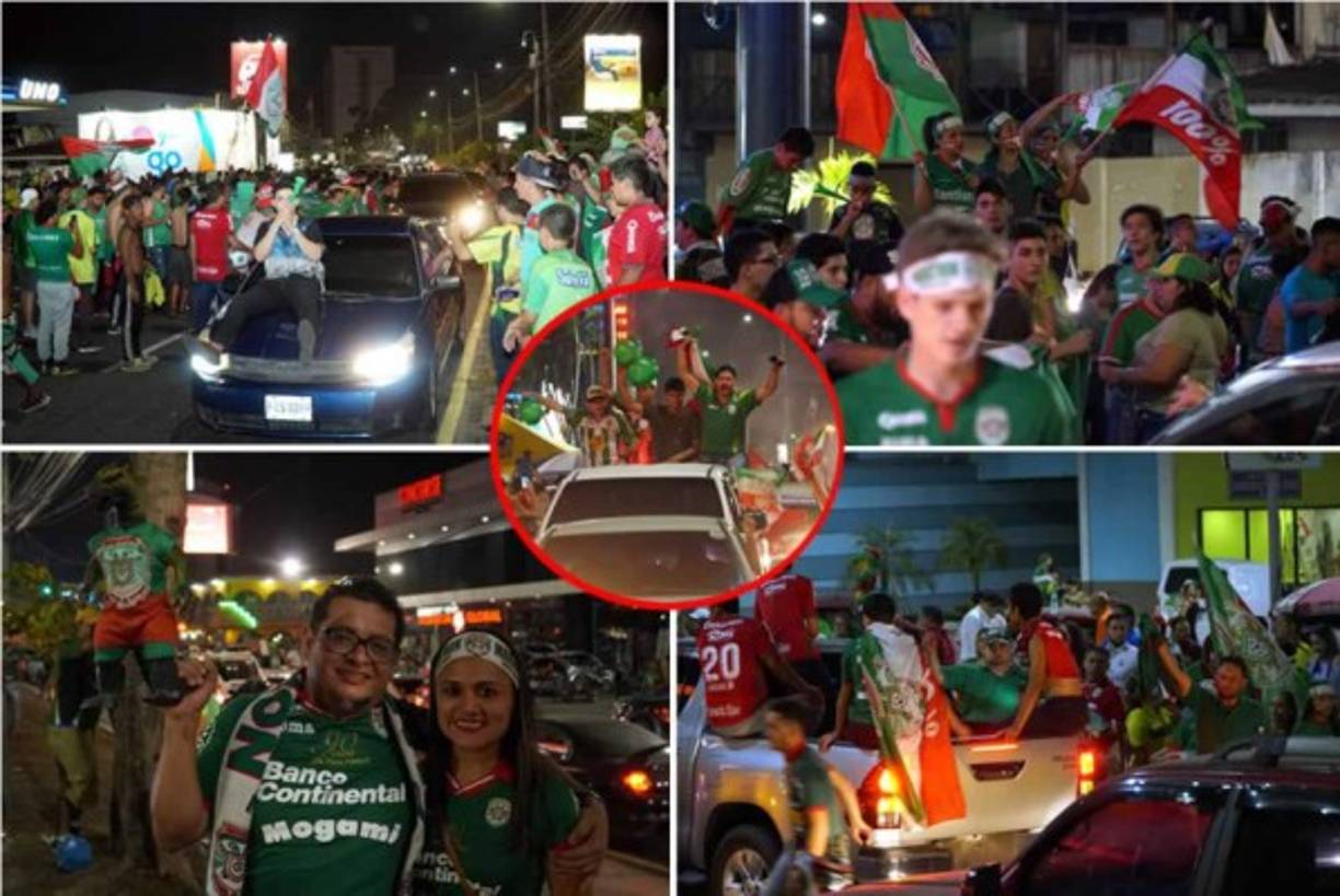 San Pedro Sula se tiñó de verde con la caravana de festejo por el título del Marathón en el Torneo Clausura 2018.