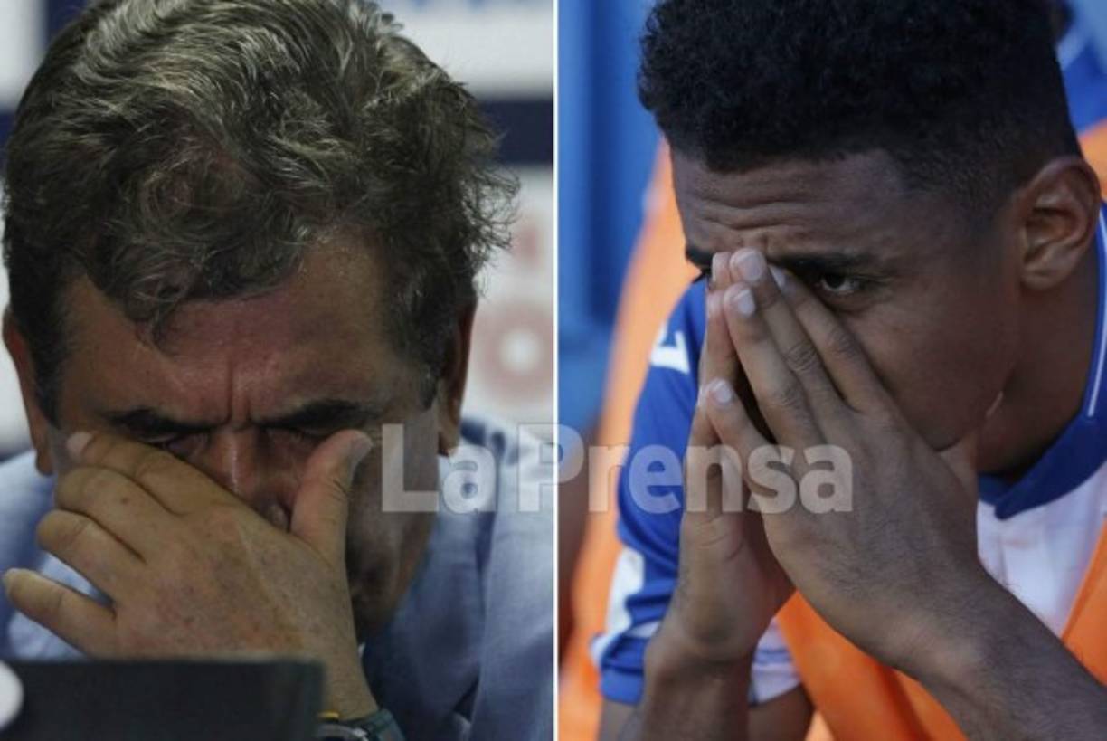 Pinto y Choco Lozano salieron frustrados así como el resto de la plantilla de Honduras ya que terminaron cediendo un empate de 1-1 ante EUA.