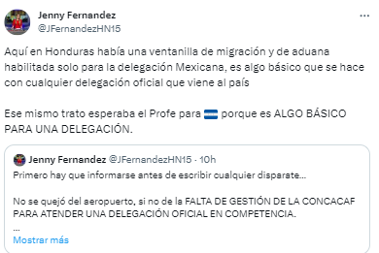 Y remató: “Aquí en Honduras había una ventanilla de migración y de aduana habilitada solo para la delegación Mexicana, es algo básico que se hace con cualquier delegación oficial que viene al país”