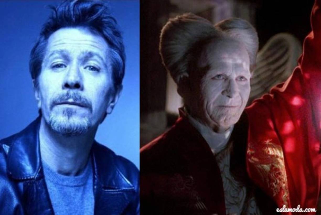 Gary Oldman – Dracula ► Caballero rumano de la Orden del Dragón. A lo largo de la película el personaje muestra su faceta como guerrero despiadado, como un anciano conde y como un caballero romántico. Se dice que el actor estudió los diálogos de tal manera que, si olvidaba una frase, quería volver a repetir toda la escena para poder plasmar todo el diálogo.