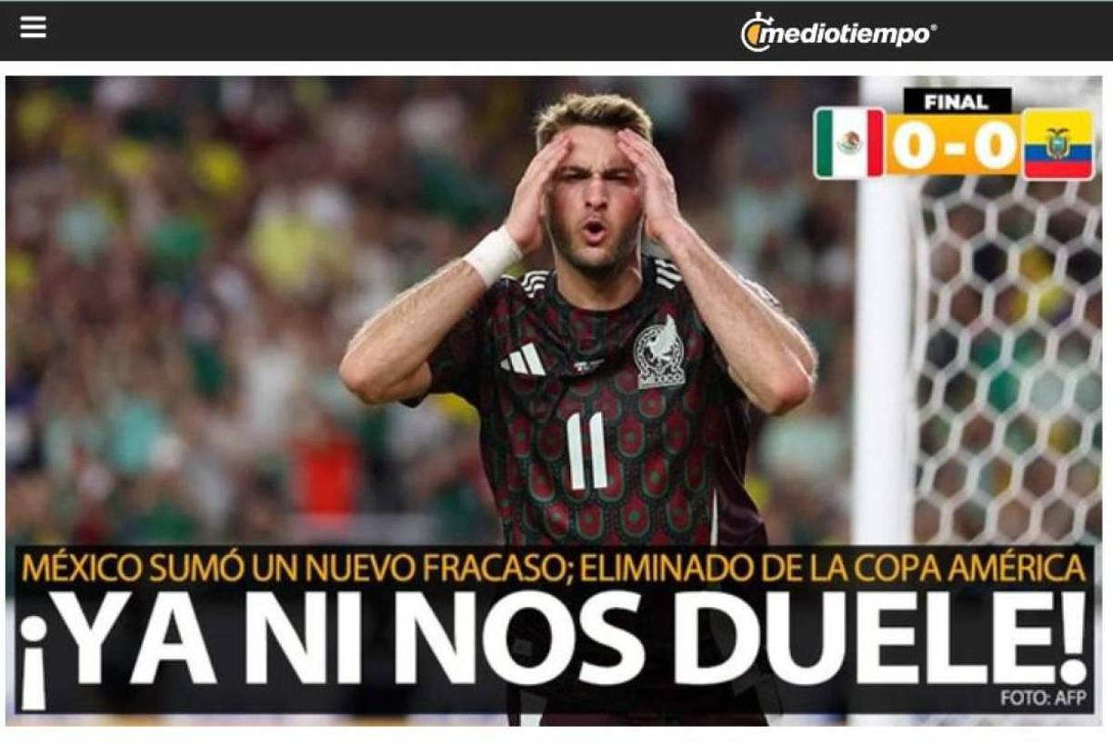 Medio Tiempo - “¡Ya ni nos duele! México sumó un nuevo fracaso; eliminado de la Copa América”.