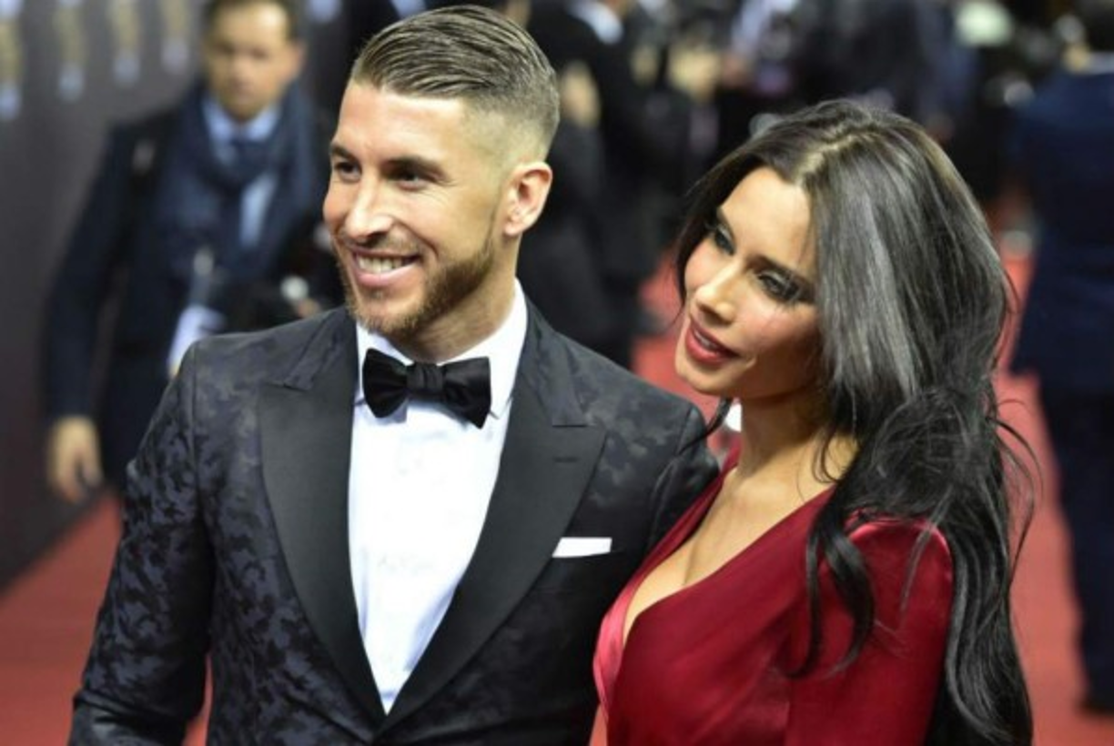 El madridista Sergio Ramos y su bella esposa Pilar Rubio.