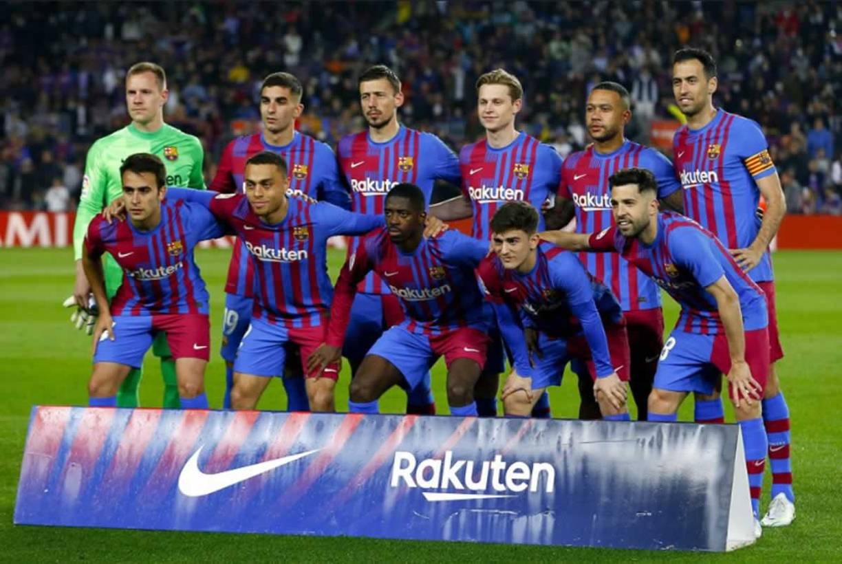El 11 titular que presentó el FC Barcelona para el partido contra el Cádiz.