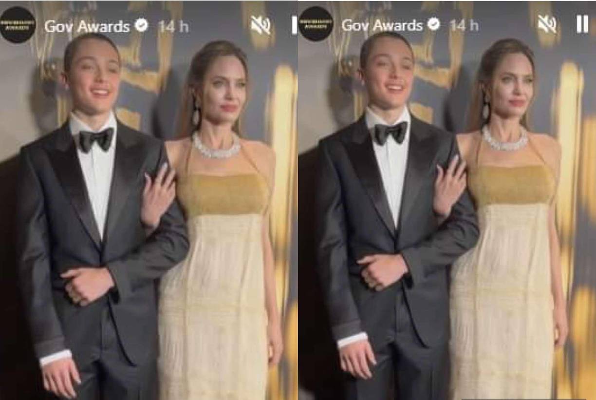 Las historias de Instagram de The Academy muestran a Angelina Jolie y a su hijo muy elegantes y sonrientes.