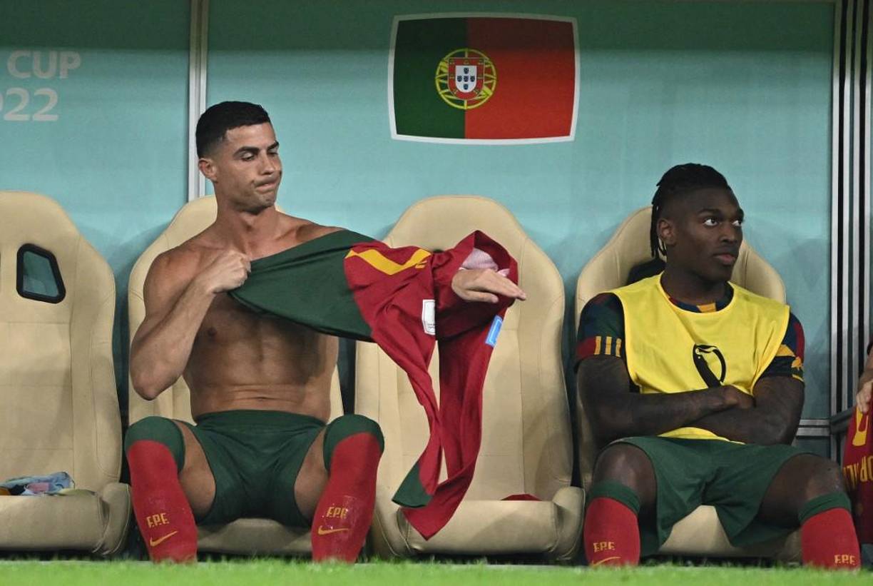 Cristiano Ronaldo entró de cambio un partido de Mundial por primera vez en su carrera.