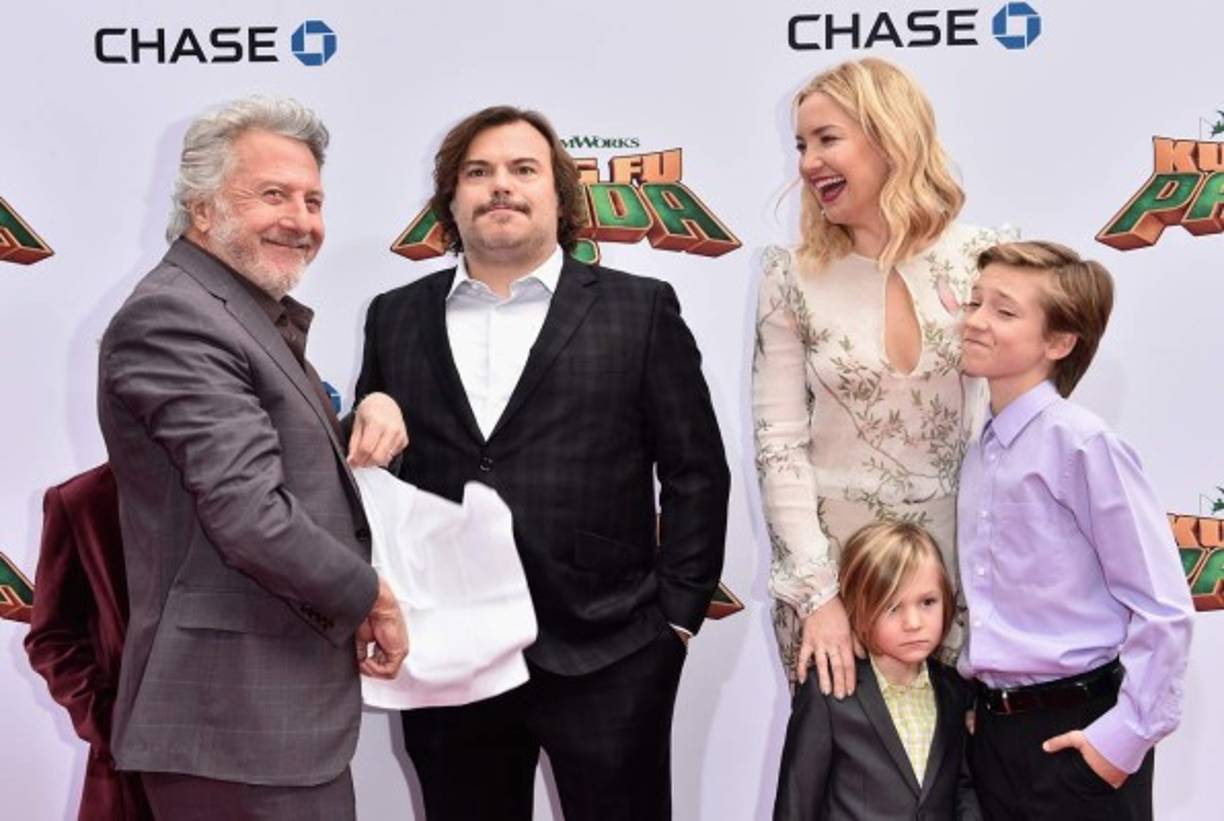 Dustin Hoffman, Samuel Jason Black, Jack Black y Kate Hudson con sus hijos Bingham Hawn Bellamy y Ryder Robinson.