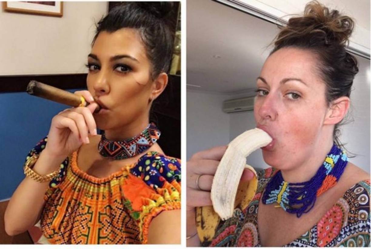 Todas las hermanas Kardashian son fuente de inspiración para la también actriz, aquí imitando a Kourtney Kardashian. <br/><br/>