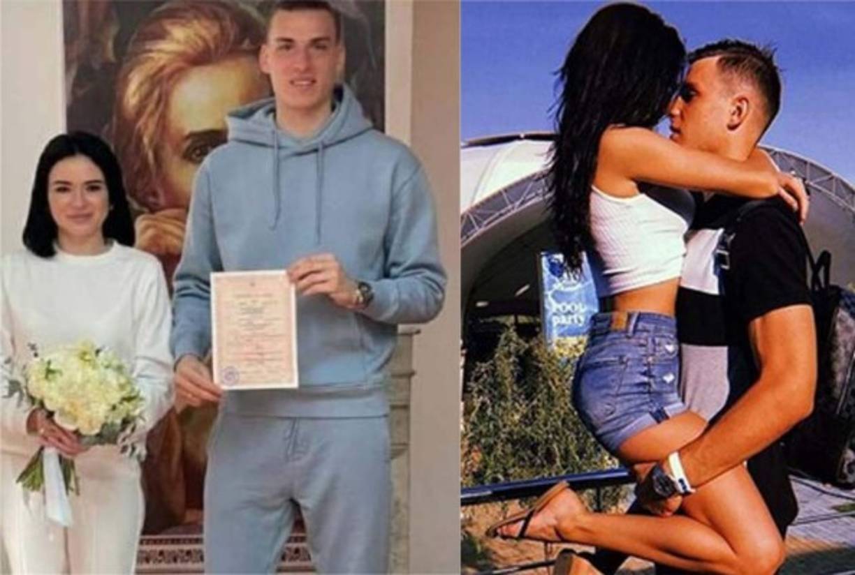 Andriy Lunin, portero del Real Madrid, ha generado tremendo revuelo tras decidir casarse utilizando una ropa deportiva. Fotos Instagram.