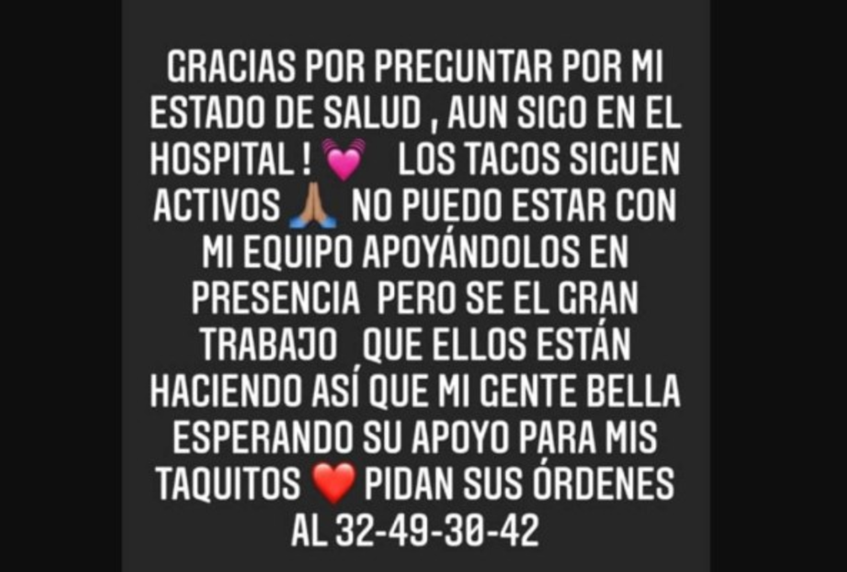 Este fue el mensaje que publicó la presentadora.
