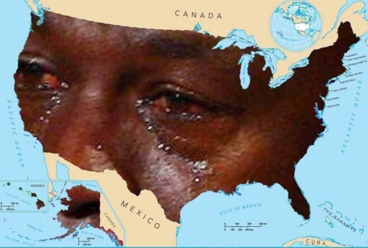 Imagen satelital de la NASA de Estados Unidos esta noche.