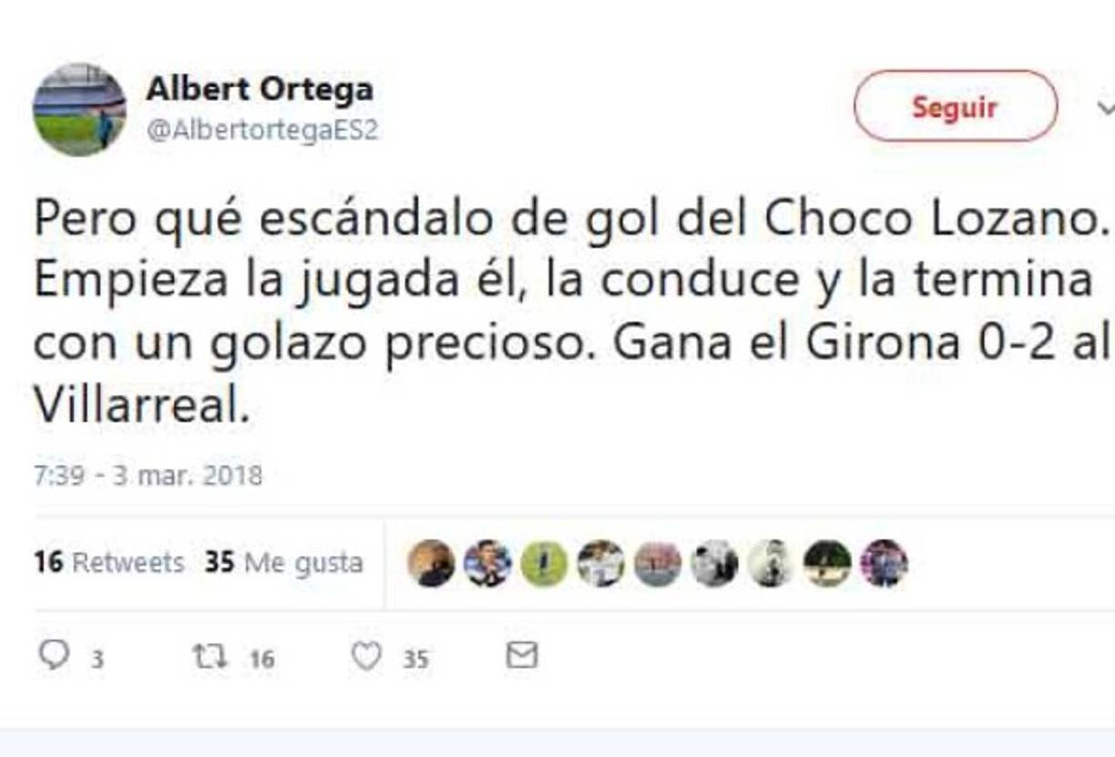Los periodistas españoles han destacado el gol del Choco Lozano.