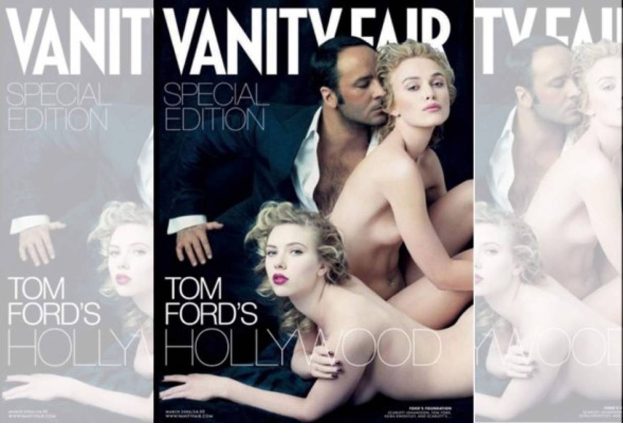 El trío de Tom Ford, Keira Knightley y Scarlett Johansson.