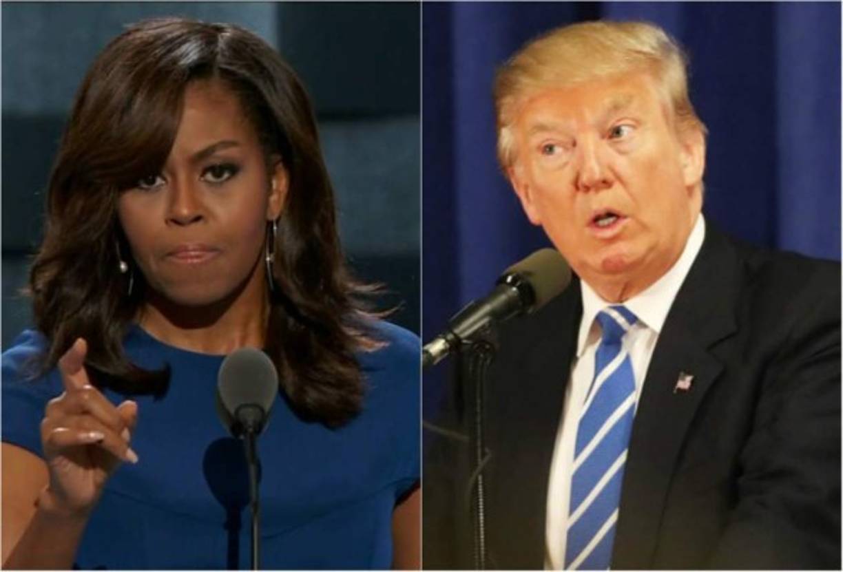 Michelle Obama, cargó hoy duramente contra el aspirante republicano a la Casa Blanca, Donald Trump, a quien acusó no ser 'un adulto' por utilizar argumentos 'falsos y deshonestos' para poner en duda la validez del certificado de nacimiento de su esposo Barack Obama.