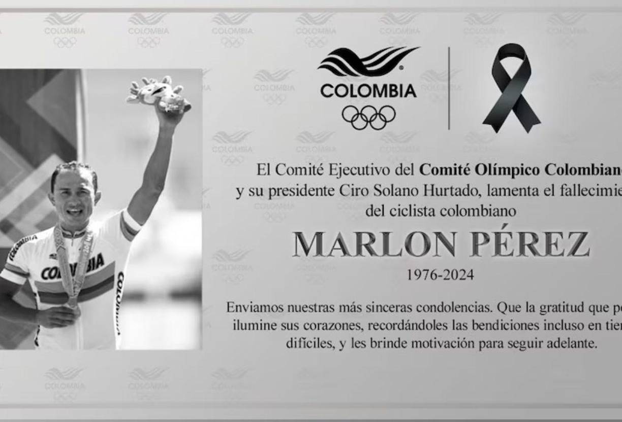 El Comité Olímpico Colombiano emitió sus condolencias a la familia de Marlon Pérez