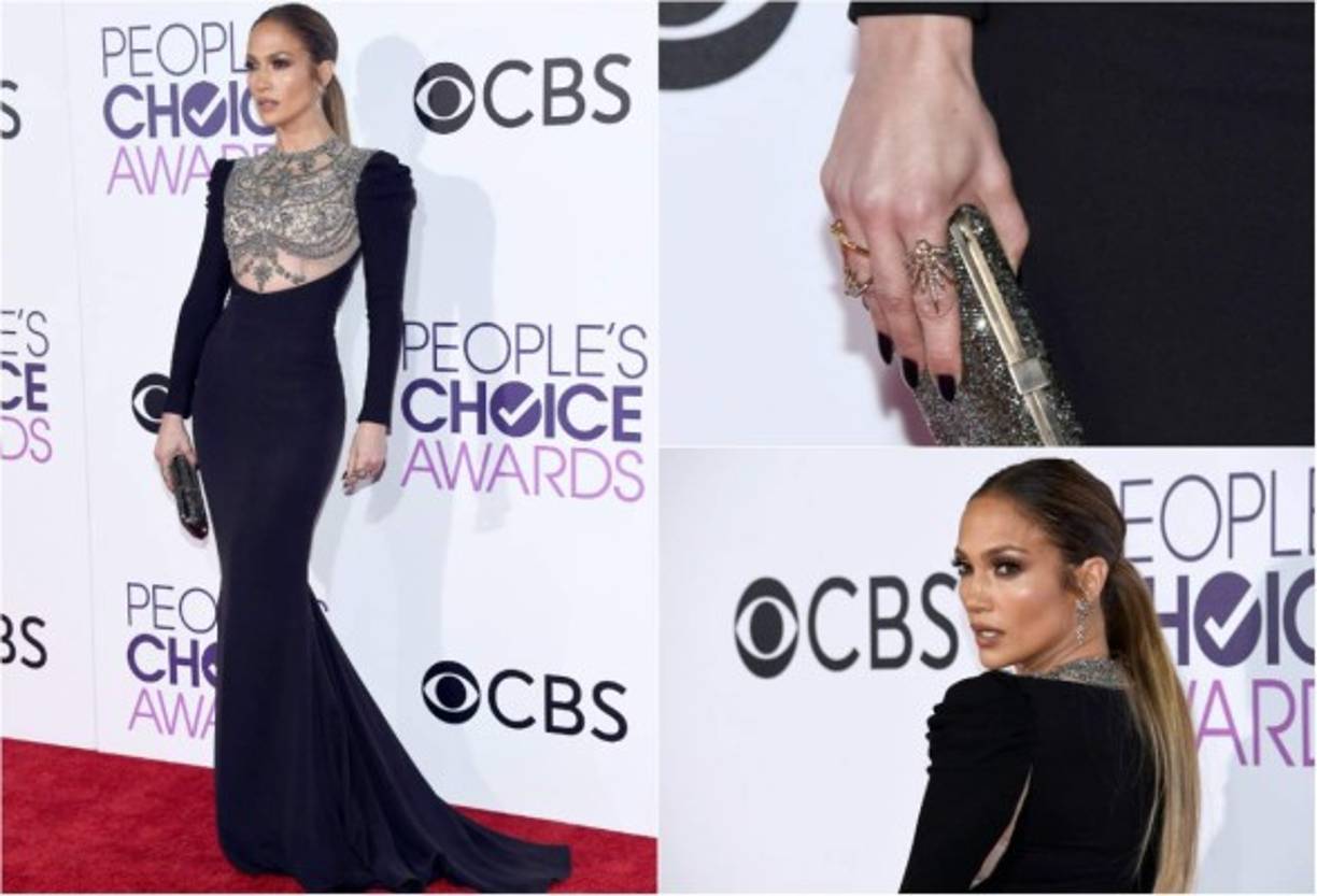 Jennifer López apareció en la alfombra roja de los People's Choice Awards 2017 y acaparó todas las miradas.<br/><br/>La actriz usó un vestido diseñado por la libanesa Reem Acra que complementó con joyas de H. Stern. <br/><br/>JLo se llevó el premio de mejor actriz de serie de TV de drama y crimen por su trabajo en 'Shades of Blue', de la cadena NBC.<br/><br/>Definitivamente las sexis curvas de la estrella encantaron a los medios de comunicación y a la audiencia, catalogándola como la mejor vestida de la noche. <br/><br/>En esta galería también destacan celebridades como Sofía Vergara, Blake Lively.