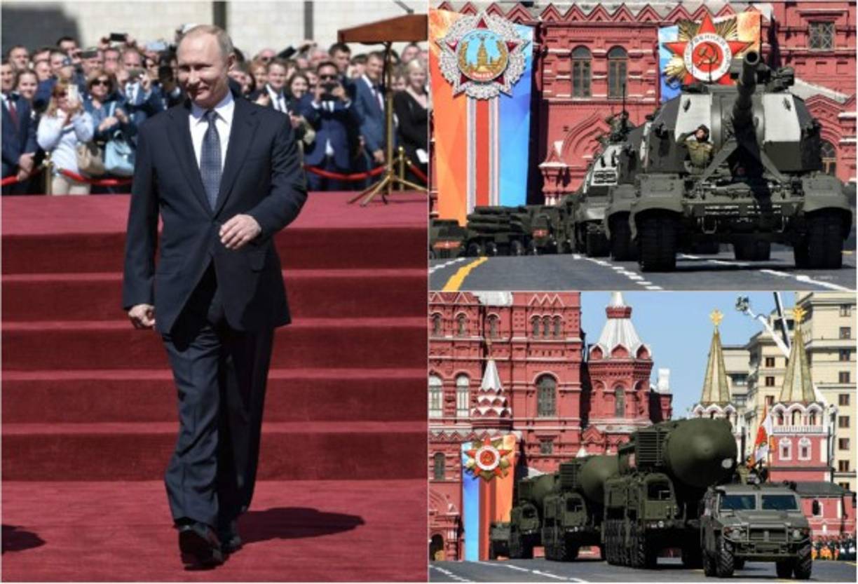 El presidente ruso, Vladímir Putin, presidió hoy en la plaza Roja de Moscú el tradicional desfile de la Victoria sobre la Alemania nazi, en el que las Fuerzas Armadas exhibieron por primera vez sus nuevas armas 'invencibles'.
