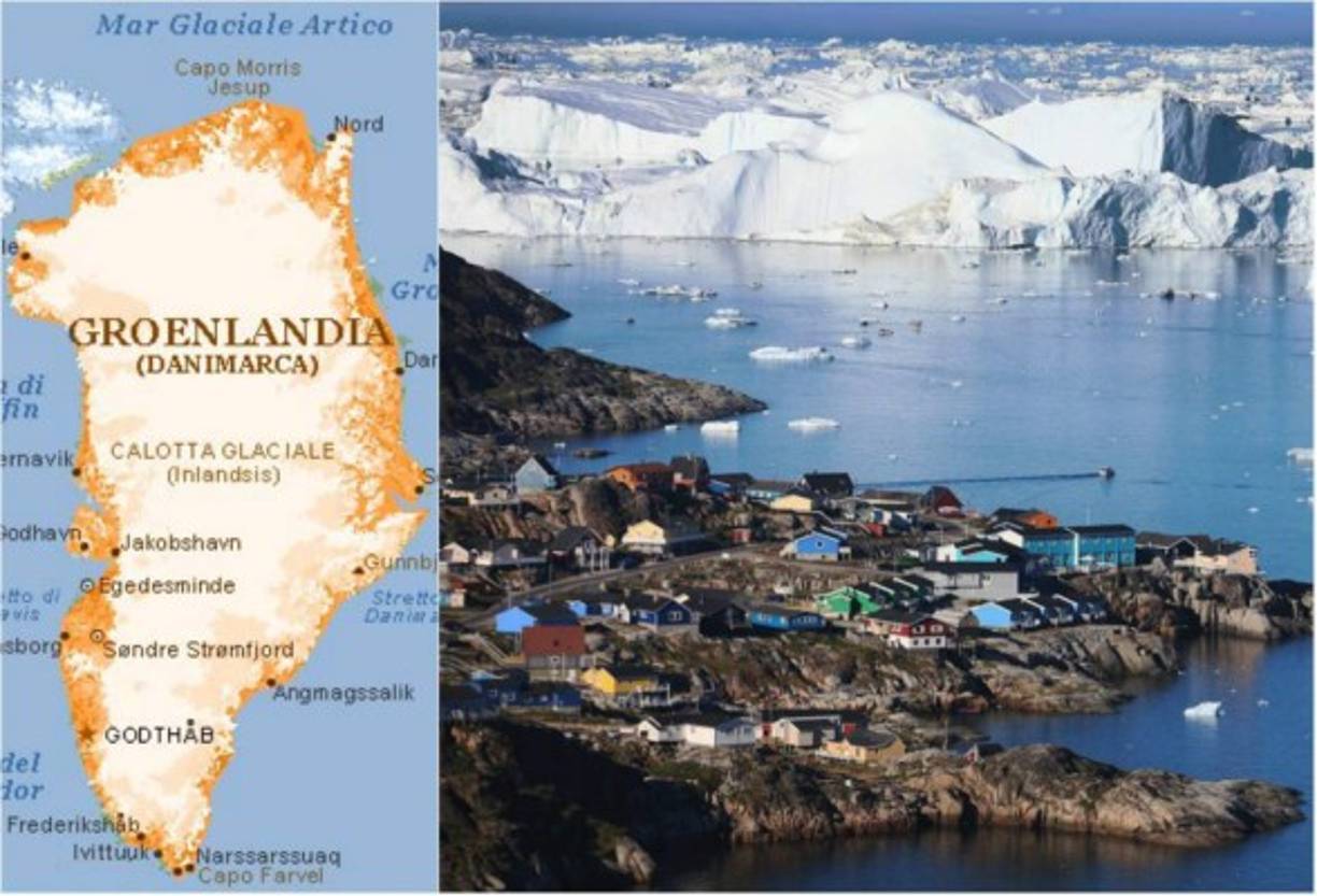 6. Groenlandia: Esta isla ubicada en la zona nororiental de América del Norte, entre el océano Atlántico y el océano Glacial Ártico, esta políticamente constituida como una región autónoma perteneciente al Reino de Dinamarca.