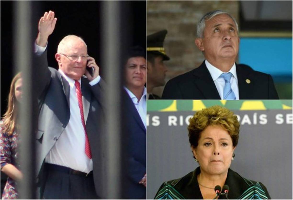 Suman varios mandatarios latinoamericanos que han sido destituidos o forzados a renunciar debido a escándalos de corrupción en los años recientes.