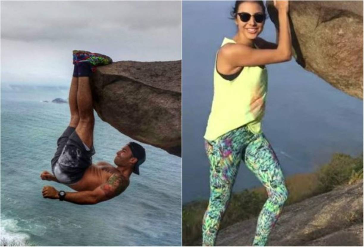 Desde ángulos sumamente estratégicos hasta novios convertidos en fotógrafos, las imágenes divulgadas en redes sociales ocultan un detrás de cámaras que a veces va a los extremos. La imagen de este acróbata se viralizó en pocos días, pero la roca en que se sostiene esta apenas a un metro del suelo.