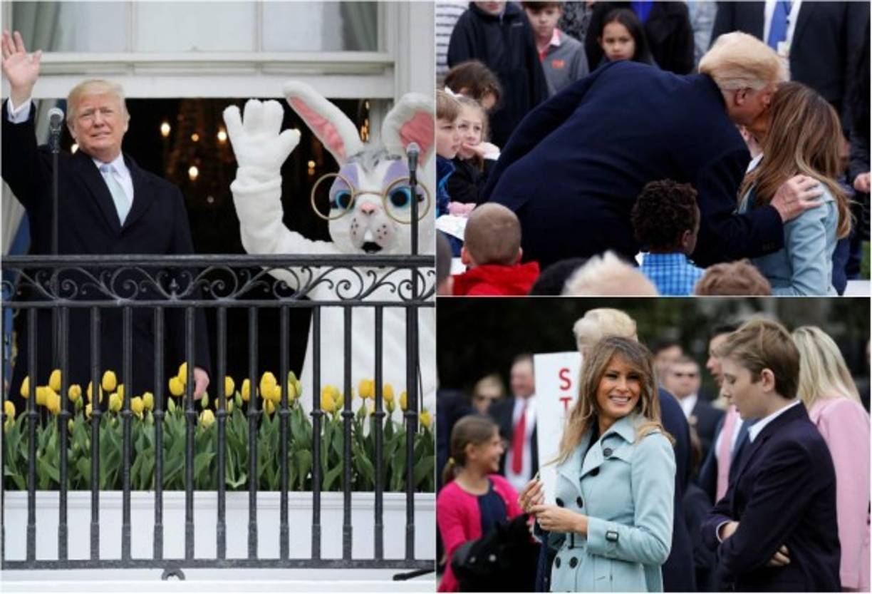 Donald y Melania Trump celebraron ayer la tradicional carrera de Pascua en la Casa Blanca, con cientos de pequeños invitados que disfrutaron de la carrera de huevos, cuentos y el infaltable conejo.