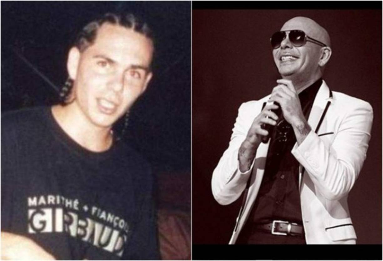 Cuando inició su carrera, Pitbull lucía el cabello largo y trenzado.