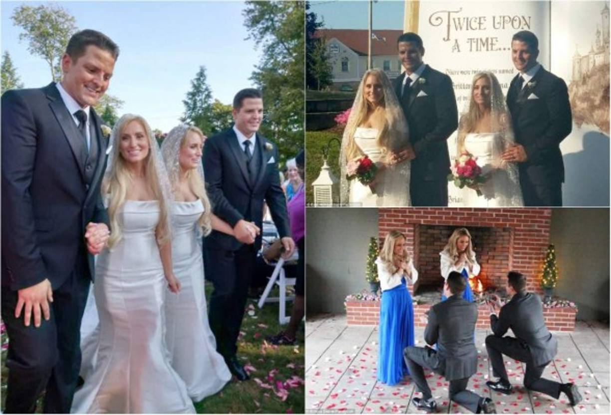 Las hermanas gemelas, Brittany y Briana Deane decidieron celebrar una boda doble en el mismo lugar donde conocieron a sus parejas, los también gemelos idénticos Josh y Jeremy Slayers.