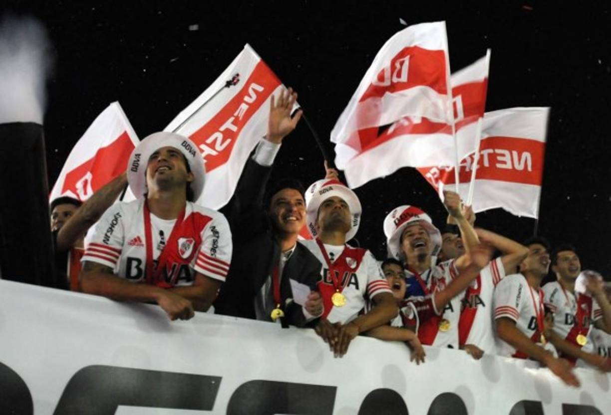 La celebración de River Plate después de la coronación.