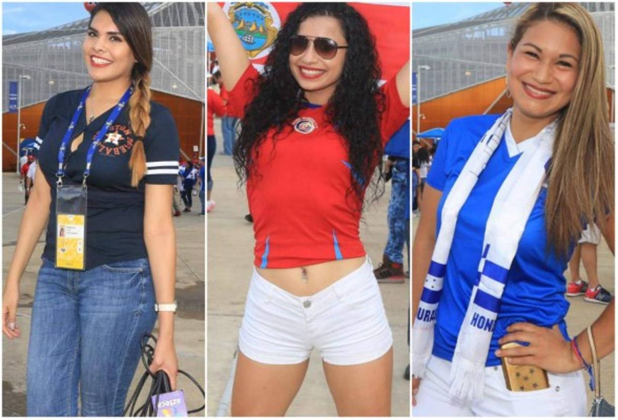 Las mujeres se han hecho presente para la jornada de hoy en la Copa Oro y adornan Houston con su belleza.