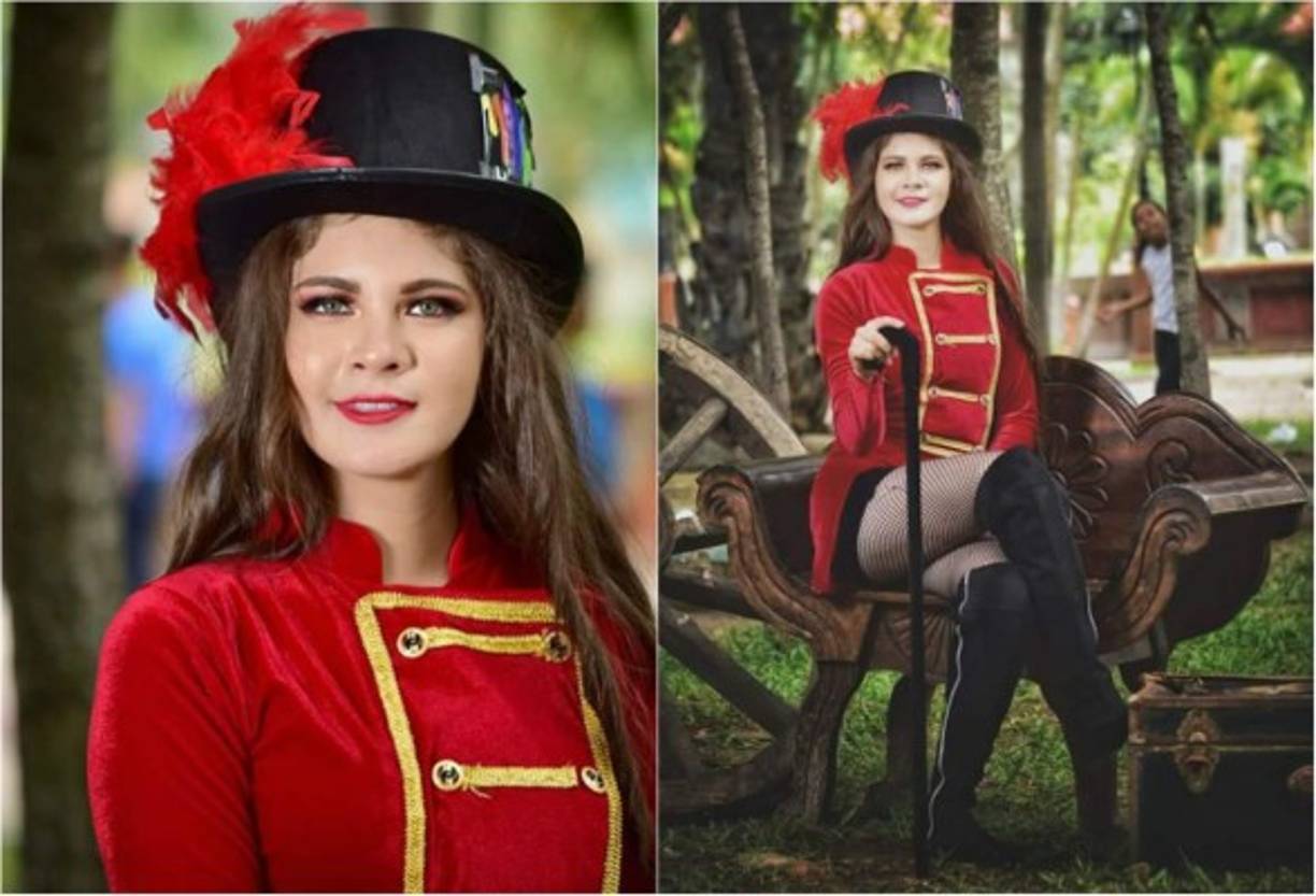 Daniela Valle, una hermosa joven oriunda de Ocotepeque, acaparó las miradas en los desfiles patrios con el cuadro de palillonas del Instituto Oficial Juventud Hondureña./Fotos: Enrique Gamoneda.