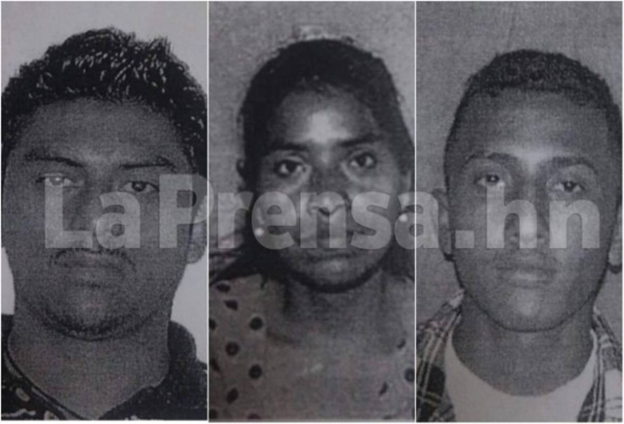 Eduardo Enrique Hernández Bautista de 26 años, Gloria Bardales Munguía de 46 años, Francis Excequiel Meza Fúnez de 24 años. <br/>