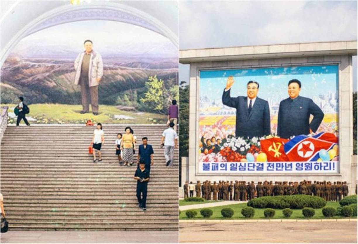 Presentar respetos es bastante sencillo: se compran flores y se depositan en la base del monumento a los fallecidos líderes norcoreanos.
