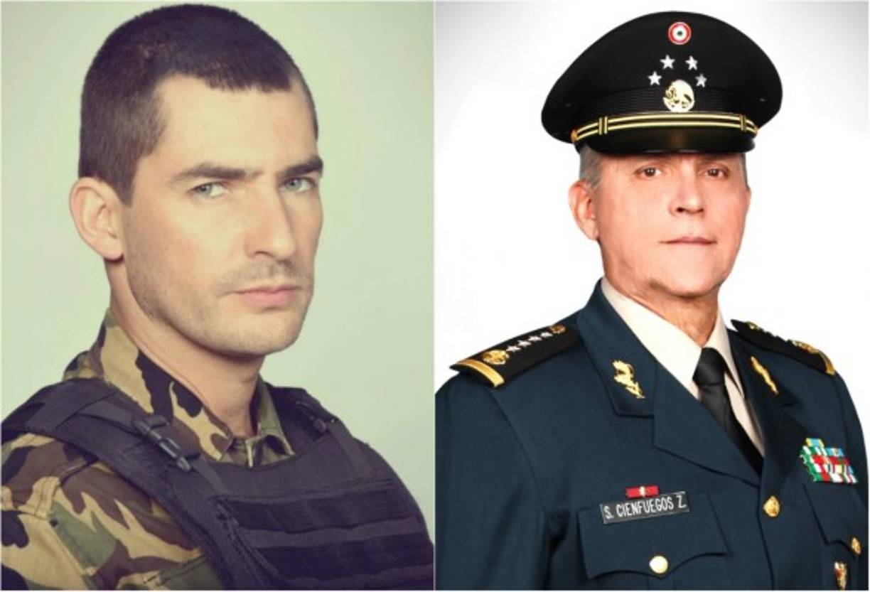 El actor Manuel Balbi, interpreta al Secretario de la Defensa Nacional (Sedena), General Salvador Cienfuegos Zepeda, en su papel de Rodrigo Rivero.