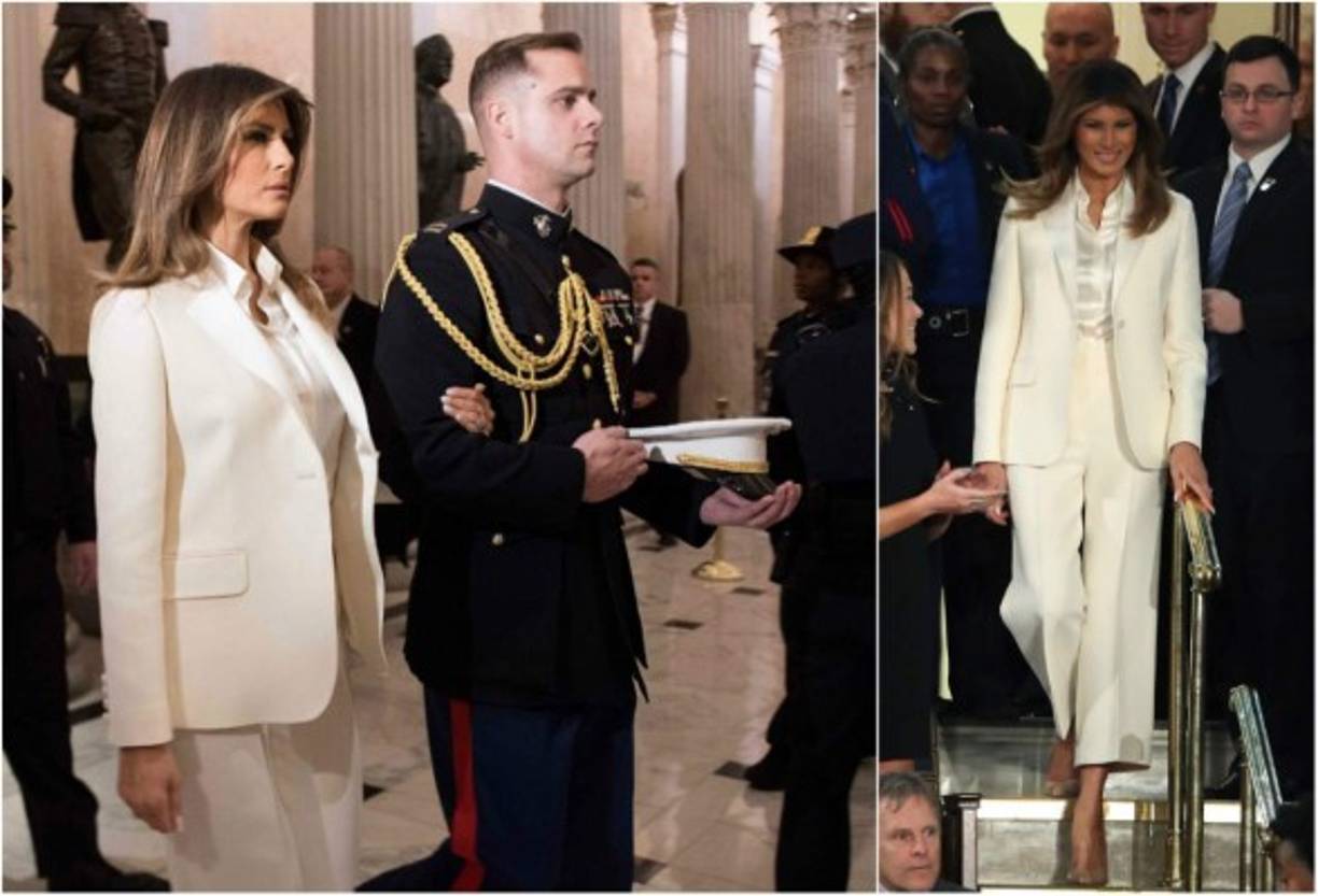 La enigmática primera dama de Estados Unidos Melania Trump hizo anoche su primera aparición pública tras semanas de privacidad, en ocasión del discurso sobre el estado de la Unión de su esposo, el presidente Donald Trump, ante el Congreso de Estados Unidos.