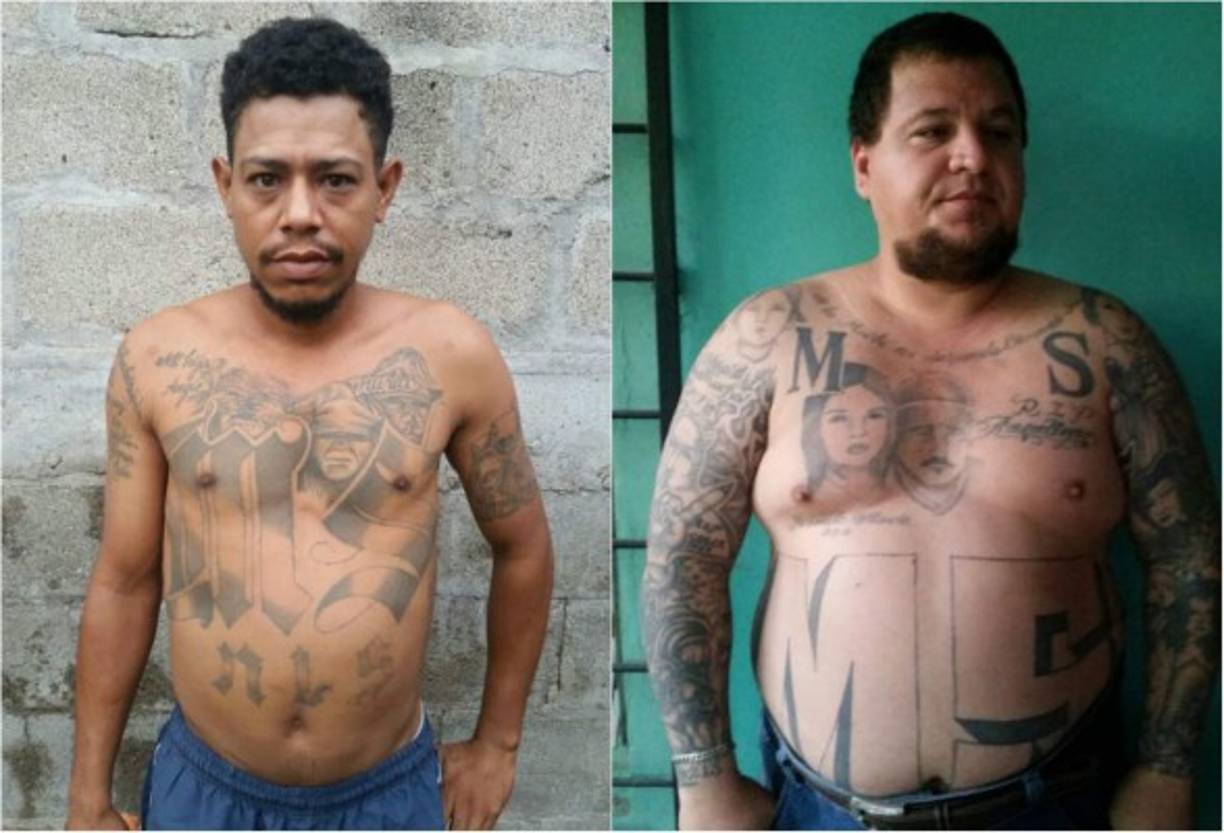 Dos pandilleros capturados en el marco de la operación Tormenta de Fuego VII en Pimienta, Cortés.