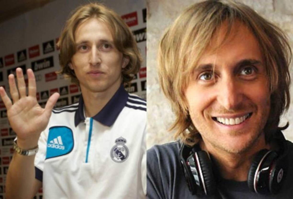 El mediocampista croata Luka Modric del Real Madrid tiene un gran parecido con David Guetta.
