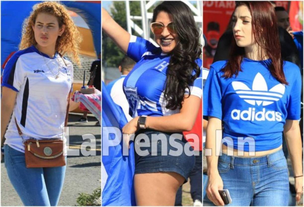 El duelo entre Honduras y Costa Rica se encuentra adornado con hermosas chicas, la mayoría hondureñas que se han hecho presente al estadio Red Bull Arena de Nueva Jersey.