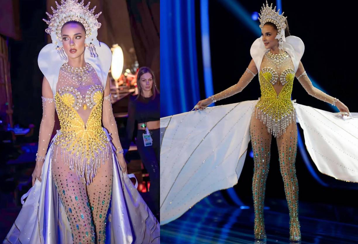 Michelle Cohn, participante por Guatemala, llevó un traje con el que representó a la flor nacional de su país, la monja blanca.