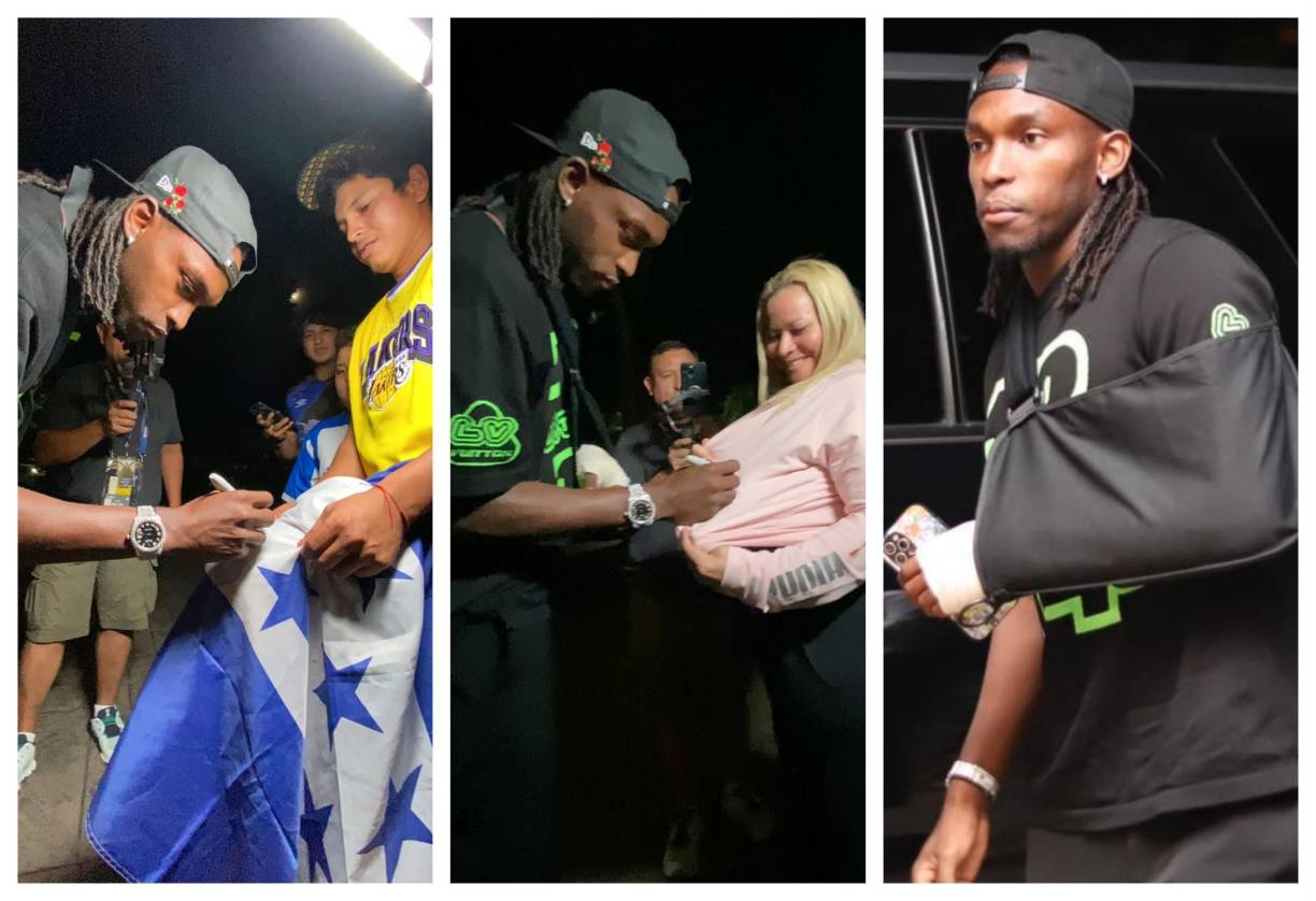 El delantero y capitán de la Selección de Honduras, Alberth Elis, llegó este sábado por la noche a Charlotte, pese a su lesión.