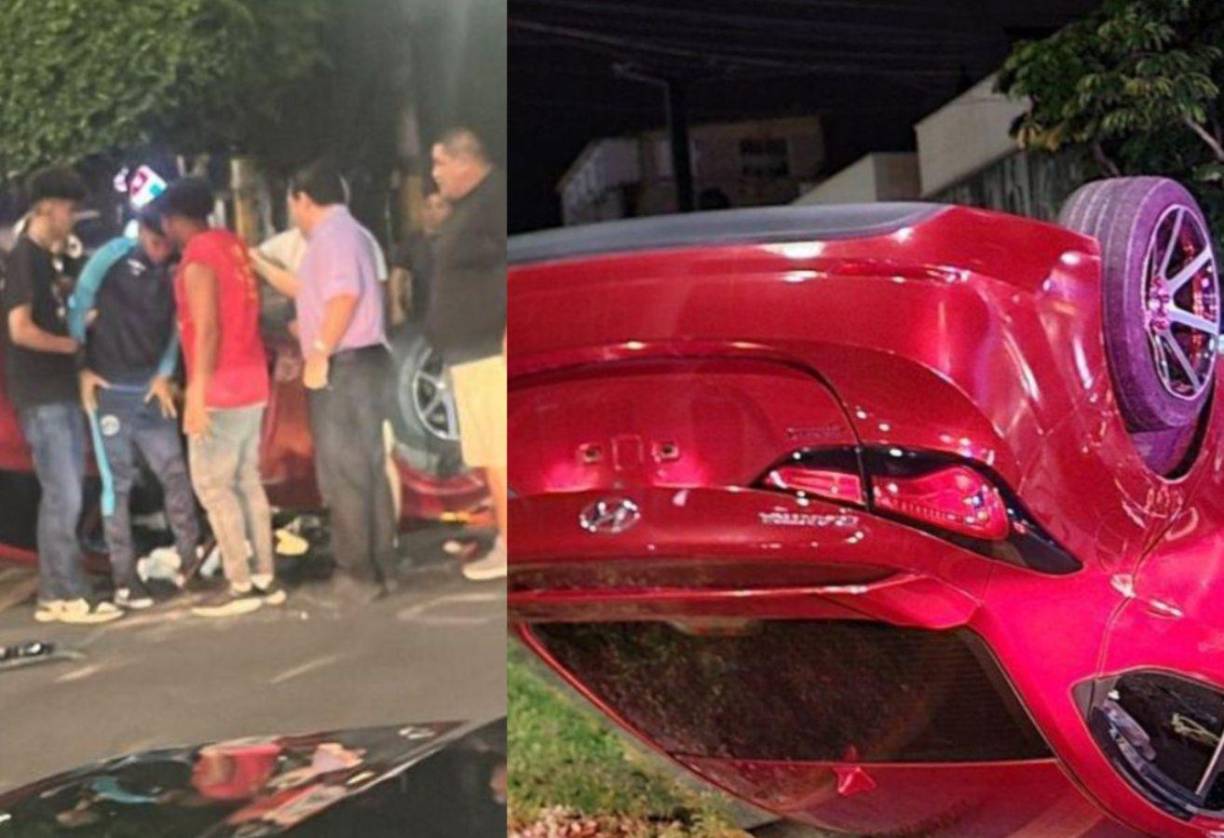 Futbolista del Motagua sufrió un aparatoso accidente la noche del jueves 3 de octubre en Tegucigalpa en el bulevar Morazán.