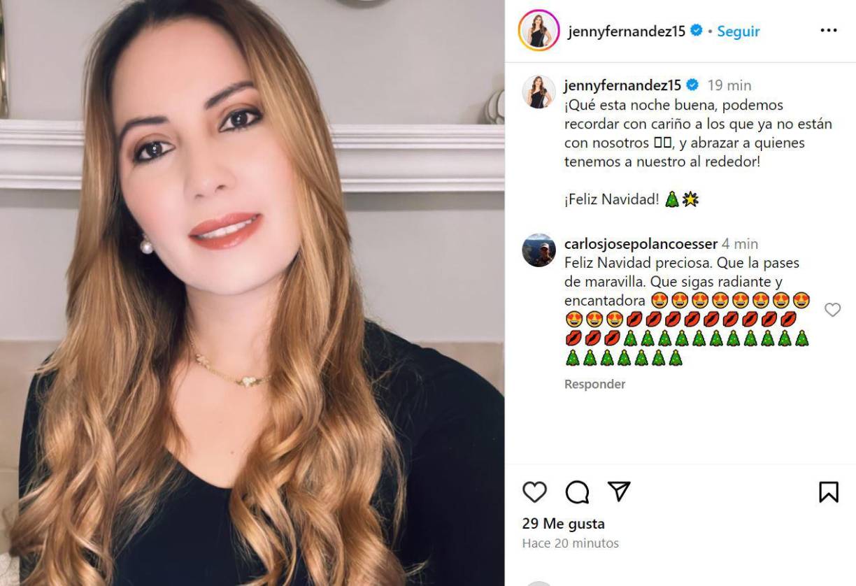 Jenny Fernández, reconocida periodista de Diario Diez, también dedicó un bonito mensaje en esta Navidad. “¡Qué esta noche buena, podemos recordar con cariño a los que ya no están con nosotros, y abrazar a quienes tenemos a nuestro al rededor!¡Feliz Navidad!”.